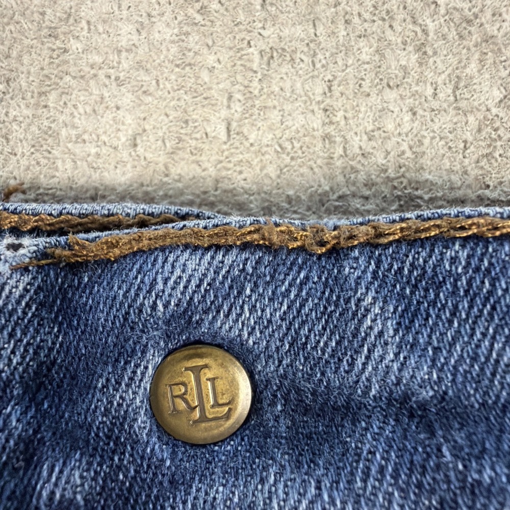 Lauren Ralph Lauren Jeans Womens 10 Blue Straight Leg Logo Preppy Medium Wash - Picture 12 of 16